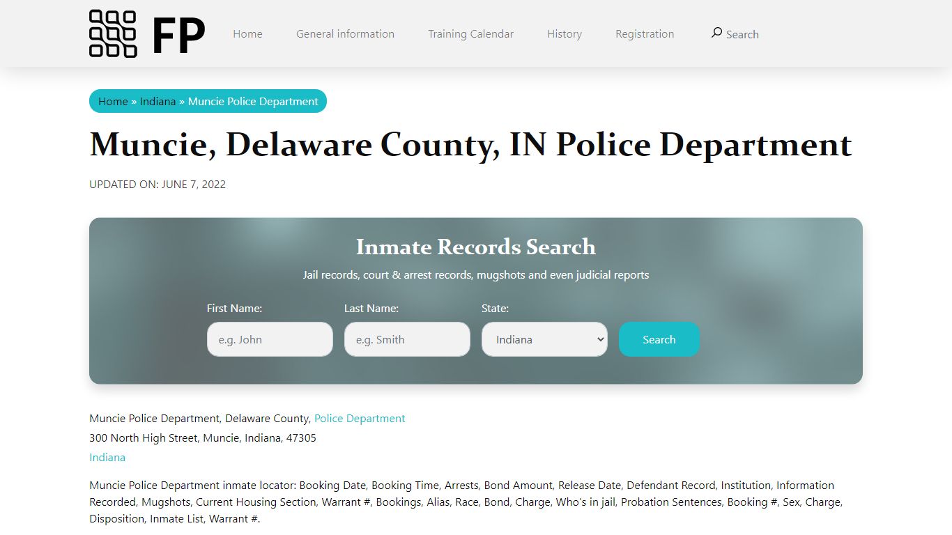 Muncie, IN Police - City Jail Inmates, Arrests